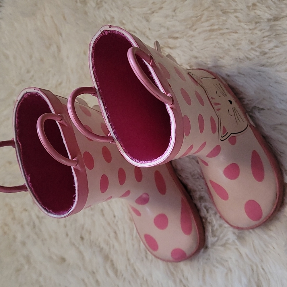 Girls Pink rain Boots, size 8, toddler boots